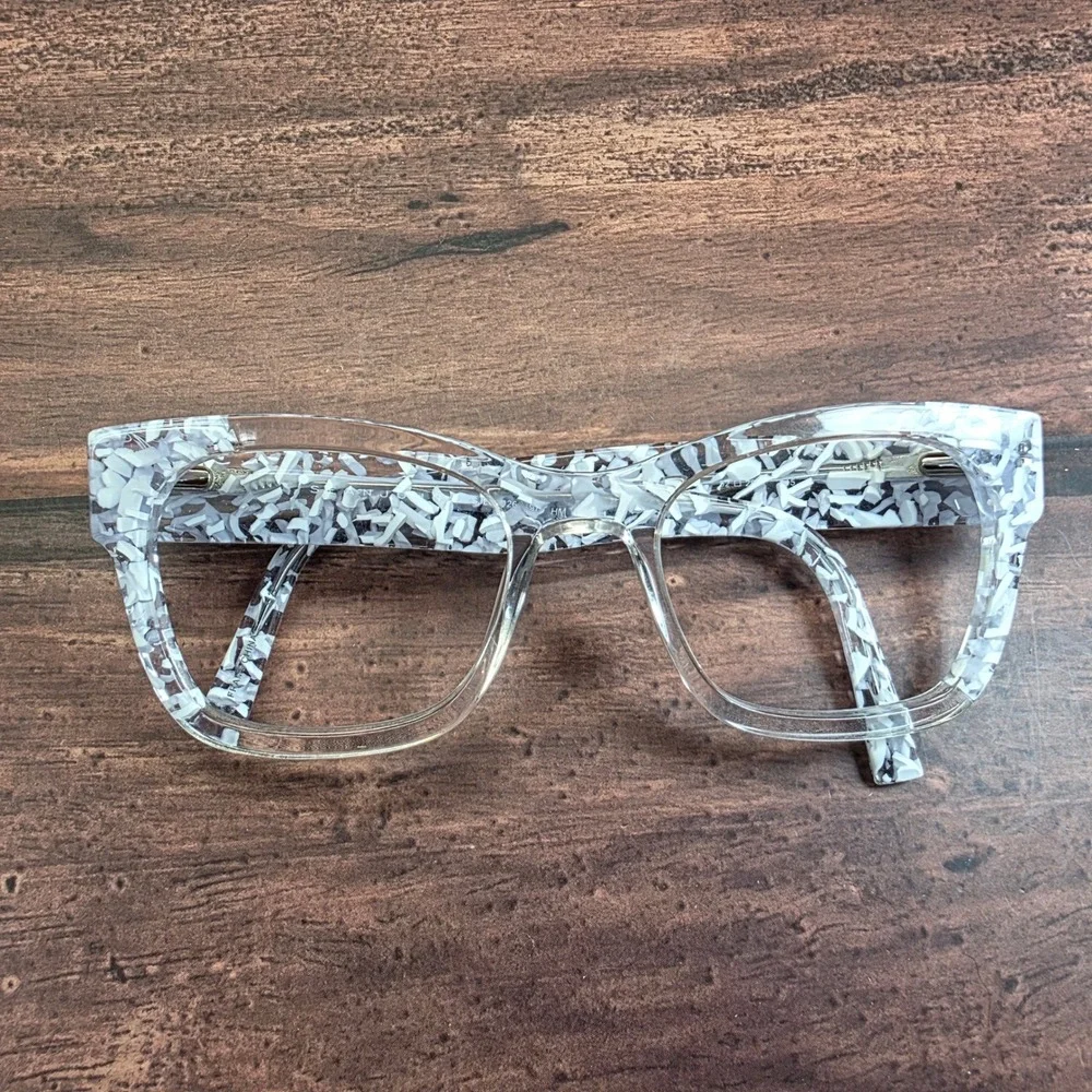 Sean John SJL06026 971 Clear White Confetti Cat Eye Optical Eyeglass Frames 52mm